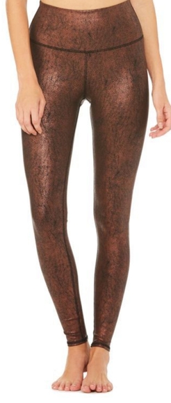 Alo yoga high rise metallic copper airbrushed leggings XS - Picture 3 of 16